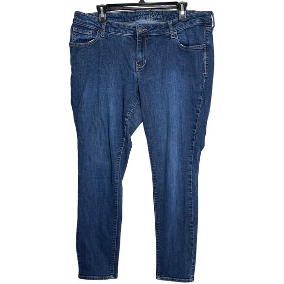 Old Navy Rockstar Jeans Size 18 Dark Wash Blue Denim Minimalist Capsule Skinny - Picture 1 of 5